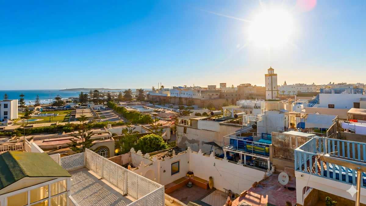 The shared rooftop terraces